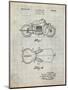 PP893-Antique Grid Parchment Indian Motorcycle Saddle Patent Poster-Cole Borders-Mounted Giclee Print