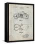PP893-Antique Grid Parchment Indian Motorcycle Saddle Patent Poster-Cole Borders-Framed Stretched Canvas