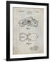 PP893-Antique Grid Parchment Indian Motorcycle Saddle Patent Poster-Cole Borders-Framed Giclee Print