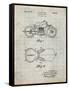 PP893-Antique Grid Parchment Indian Motorcycle Saddle Patent Poster-Cole Borders-Framed Stretched Canvas