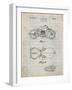 PP893-Antique Grid Parchment Indian Motorcycle Saddle Patent Poster-Cole Borders-Framed Giclee Print