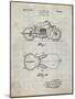 PP893-Antique Grid Parchment Indian Motorcycle Saddle Patent Poster-Cole Borders-Mounted Giclee Print
