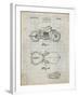 PP893-Antique Grid Parchment Indian Motorcycle Saddle Patent Poster-Cole Borders-Framed Giclee Print