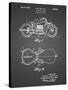 PP893-Black Grid Indian Motorcycle Saddle Patent Poster-Cole Borders-Stretched Canvas