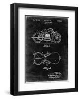 PP893-Black Grunge Indian Motorcycle Saddle Patent Poster-Cole Borders-Framed Premium Giclee Print