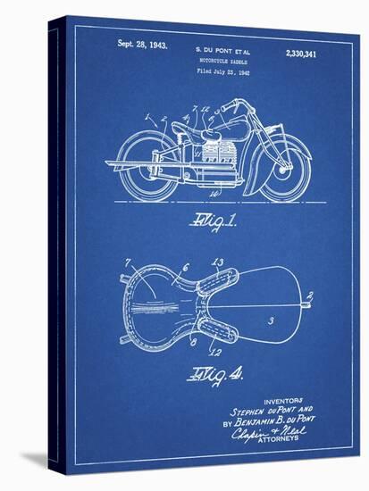 PP893-Blueprint Indian Motorcycle Saddle Patent Poster-Cole Borders-Stretched Canvas