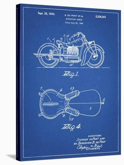 PP893-Blueprint Indian Motorcycle Saddle Patent Poster-Cole Borders-Stretched Canvas