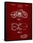 PP893-Burgundy Indian Motorcycle Saddle Patent Poster-Cole Borders-Framed Stretched Canvas