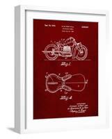 PP893-Burgundy Indian Motorcycle Saddle Patent Poster-Cole Borders-Framed Giclee Print