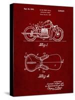 PP893-Burgundy Indian Motorcycle Saddle Patent Poster-Cole Borders-Stretched Canvas