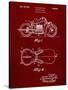 PP893-Burgundy Indian Motorcycle Saddle Patent Poster-Cole Borders-Stretched Canvas