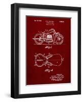 PP893-Burgundy Indian Motorcycle Saddle Patent Poster-Cole Borders-Framed Premium Giclee Print