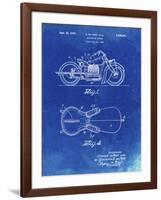 PP893-Faded Blueprint Indian Motorcycle Saddle Patent Poster-Cole Borders-Framed Giclee Print