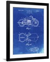 PP893-Faded Blueprint Indian Motorcycle Saddle Patent Poster-Cole Borders-Framed Giclee Print