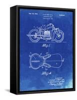 PP893-Faded Blueprint Indian Motorcycle Saddle Patent Poster-Cole Borders-Framed Stretched Canvas