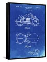 PP893-Faded Blueprint Indian Motorcycle Saddle Patent Poster-Cole Borders-Framed Stretched Canvas