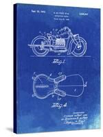 PP893-Faded Blueprint Indian Motorcycle Saddle Patent Poster-Cole Borders-Stretched Canvas