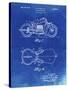 PP893-Faded Blueprint Indian Motorcycle Saddle Patent Poster-Cole Borders-Stretched Canvas