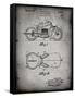 PP893-Faded Grey Indian Motorcycle Saddle Patent Poster-Cole Borders-Framed Stretched Canvas