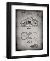 PP893-Faded Grey Indian Motorcycle Saddle Patent Poster-Cole Borders-Framed Giclee Print