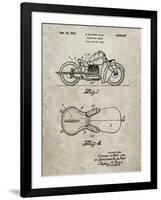 PP893-Sandstone Indian Motorcycle Saddle Patent Poster-Cole Borders-Framed Giclee Print