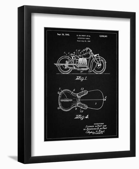 PP893-Vintage Black Indian Motorcycle Saddle Patent Poster-Cole Borders-Framed Giclee Print