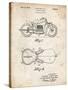 PP893-Vintage Parchment Indian Motorcycle Saddle Patent Poster-Cole Borders-Stretched Canvas