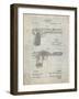 PP894-Antique Grid Parchment J.M. Browning Pistol Patent Poster-Cole Borders-Framed Giclee Print