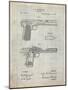 PP894-Antique Grid Parchment J.M. Browning Pistol Patent Poster-Cole Borders-Mounted Giclee Print