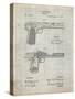 PP894-Antique Grid Parchment J.M. Browning Pistol Patent Poster-Cole Borders-Stretched Canvas