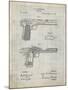 PP894-Antique Grid Parchment J.M. Browning Pistol Patent Poster-Cole Borders-Mounted Giclee Print