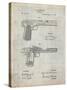 PP894-Antique Grid Parchment J.M. Browning Pistol Patent Poster-Cole Borders-Stretched Canvas