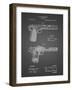 PP894-Black Grid J.M. Browning Pistol Patent Poster-Cole Borders-Framed Giclee Print