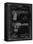 PP894-Black Grunge J.M. Browning Pistol Patent Poster-Cole Borders-Framed Stretched Canvas
