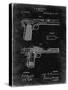 PP894-Black Grunge J.M. Browning Pistol Patent Poster-Cole Borders-Stretched Canvas