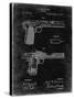 PP894-Black Grunge J.M. Browning Pistol Patent Poster-Cole Borders-Stretched Canvas