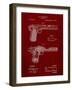 PP894-Burgundy J.M. Browning Pistol Patent Poster-Cole Borders-Framed Giclee Print