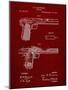 PP894-Burgundy J.M. Browning Pistol Patent Poster-Cole Borders-Mounted Giclee Print