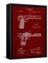 PP894-Burgundy J.M. Browning Pistol Patent Poster-Cole Borders-Framed Stretched Canvas