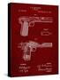 PP894-Burgundy J.M. Browning Pistol Patent Poster-Cole Borders-Stretched Canvas