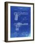 PP894-Faded Blueprint J.M. Browning Pistol Patent Poster-Cole Borders-Framed Giclee Print