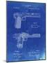 PP894-Faded Blueprint J.M. Browning Pistol Patent Poster-Cole Borders-Mounted Giclee Print