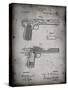 PP894-Faded Grey J.M. Browning Pistol Patent Poster-Cole Borders-Stretched Canvas