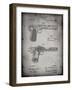 PP894-Faded Grey J.M. Browning Pistol Patent Poster-Cole Borders-Framed Giclee Print