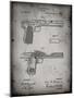 PP894-Faded Grey J.M. Browning Pistol Patent Poster-Cole Borders-Mounted Giclee Print