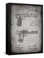 PP894-Faded Grey J.M. Browning Pistol Patent Poster-Cole Borders-Framed Stretched Canvas