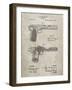 PP894-Sandstone J.M. Browning Pistol Patent Poster-Cole Borders-Framed Giclee Print