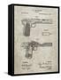 PP894-Sandstone J.M. Browning Pistol Patent Poster-Cole Borders-Framed Stretched Canvas