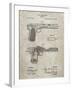 PP894-Sandstone J.M. Browning Pistol Patent Poster-Cole Borders-Framed Giclee Print