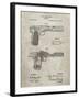 PP894-Sandstone J.M. Browning Pistol Patent Poster-Cole Borders-Framed Giclee Print